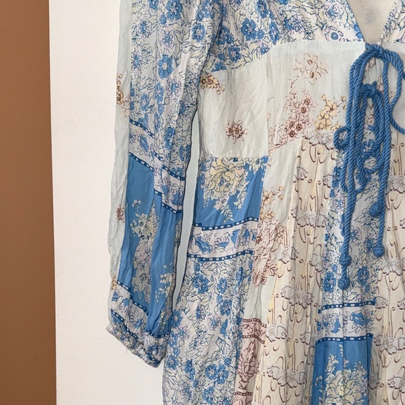 Free People Floral Dress in Blue and White - Picture 3 of 7